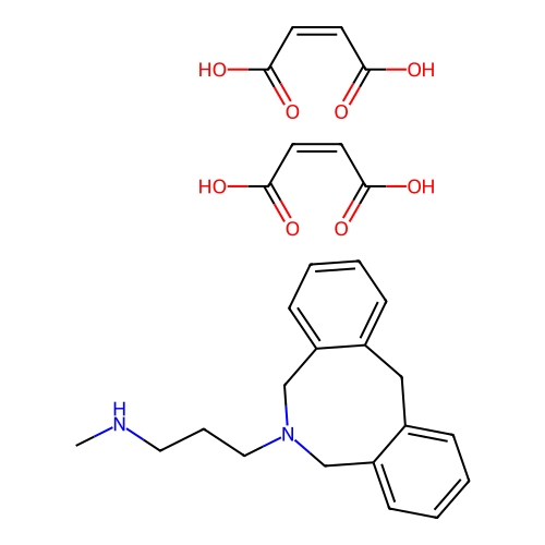 Dibenz(c,f)azocine, 5,6,7,12-tetrahydro-6-(3-(methylamino)propyl), maleate (1:2) structure