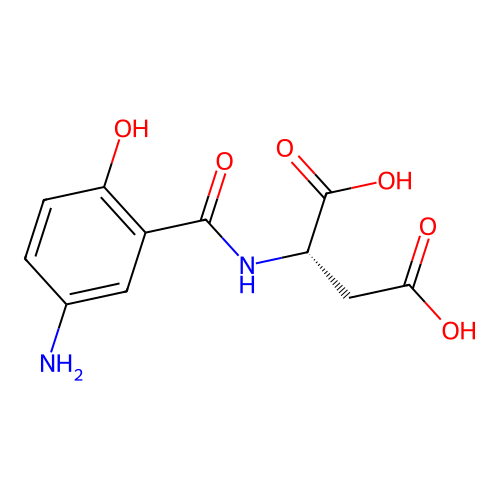 L-Aspartic acid, N-(5-amino-2-hydroxybenzoyl)- structure