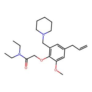 Acetamide, 2-((4-allyl-6-methoxy-alpha-piperidino-o-tolyl)oxy)-N,N-diethyl- structure