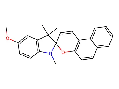 5-Methoxy-1,3,3-trimethylspiro(indoline-2,3'-(3H)naphtho(2,1-b)pyran) structure