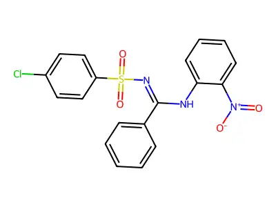 N'-(4-chlorophenyl)sulfonyl-N-(2-nitrophenyl)benzenecarboximidamide structure