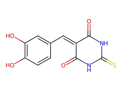 5-(3,4-dihydroxybenzylidene)-2-thioxodihydro-4,6(1H,5H)-pyrimidinedione structure
