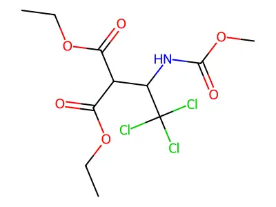 Diethyl 2-{2,2,2-trichloro-1-[(methoxycarbonyl)amino]ethyl}malonate structure