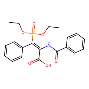 (Z)-2-benzamido-3-(diethoxyphosphoryl)-3-phenylacrylic acid structure