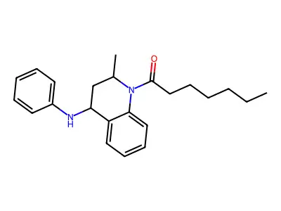 1-[2-methyl-4-(phenylamino)-3,4-dihydroquinolin-1(2H)-yl]heptan-1-one structure