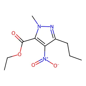Ethyl 2-methyl-4-nitro-5-propylpyrazole-3-carboxylate structure