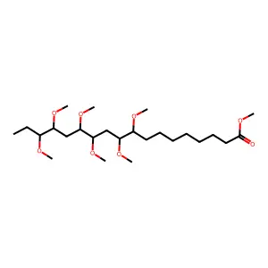 Methyl 9,10,12,13,15,16-hexamethoxyoctadecanoate structure