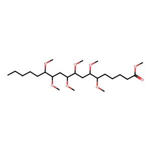Methyl 6,7,9,10,12,13-hexamethoxyoctadecanoate structure