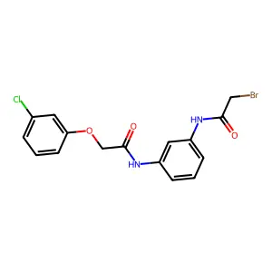 2-Bromo-N-{3-[2-(3-chlorophenoxy)acetamido]phenyl}acetamide structure