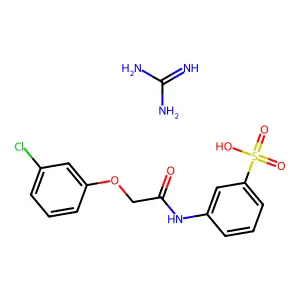 3-[[2-(3-Chlorophenoxy)acetyl]amino]benzenesulfonic acid; guanidine structure