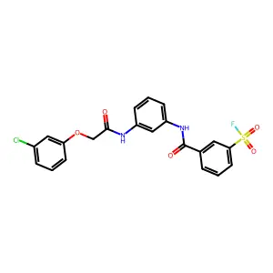 3-[[3-[[2-(3-chlorophenoxy)acetyl]amino]phenyl]carbamoyl]benzenesulfonyl fluoride structure