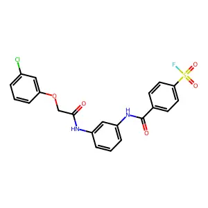 4-[[3-[[2-(3-chlorophenoxy)acetyl]amino]phenyl]carbamoyl]benzenesulfonyl fluoride structure