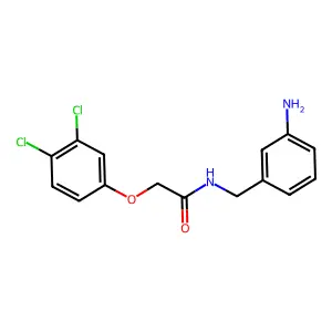 N-[(3-aminophenyl)methyl]-2-(3,4-dichlorophenoxy)acetamide structure