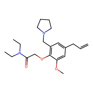 Acetamide, 2-((4-allyl-6-methoxy-alpha-1-pyrrolidinyl-o-tolyl)oxy)-N,N-diethyl- structure