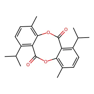 p-Cymene-3-carboxylic acid, 2-hydroxy-, bimol. cyclic ester structure