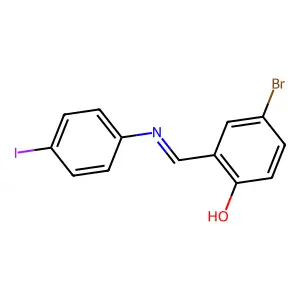 4-Bromo-2-{[(4-iodophenyl)imino]methyl}phenol structure