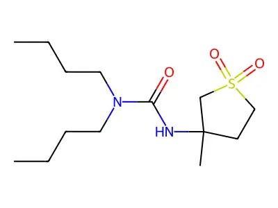 1,1-Dibutyl-3-(3-methyl-1,1-dioxidotetrahydrothiophen-3-yl)urea structure