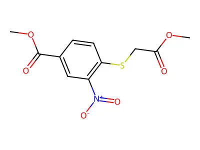 Methyl 4-[(2-methoxy-2-oxoethyl)sulfanyl]-3-nitrobenzenecarboxylate structure