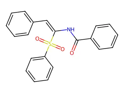 N-[1-(benzenesulfonyl)-2-phenylethenyl]benzamide structure