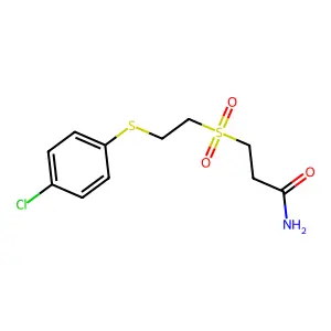 3-[2-(4-Chlorophenyl)sulfanylethylsulfonyl]propanamide structure