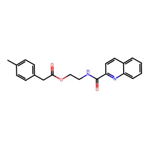 2-[(2-Quinolinylcarbonyl)amino]ethyl (4-methylphenyl)acetate structure