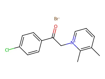 1-(2-(4-Chlorophenyl)-2-oxoethyl)-2,3-dimethylpyridin-1-ium bromide structure