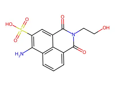 6-amino-2-(2-hydroxyethyl)-1,3-dioxo-2,3-dihydro-1H-benzo[de]isoquinoline-5-sulfonic acid structure