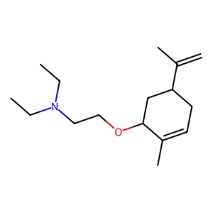 N,N-diethyl-2-(2-methyl-5-prop-1-en-2-ylcyclohex-2-en-1-yl)oxyethanamine structure