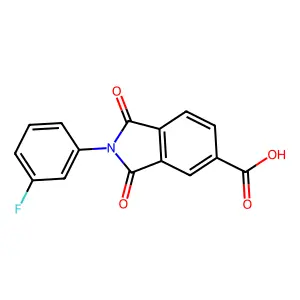 2-(3-Fluoro-phenyl)-1,3-dioxo-2,3-dihydro-1H-isoindole-5-carboxylic acid structure