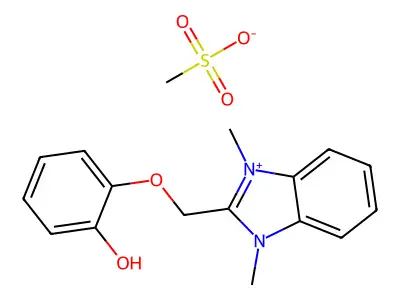 2-[(1,3-Dimethylbenzimidazol-3-ium-2-yl)methoxy]phenol structure