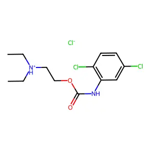Carbanilic acid, 2,5-dichloro-, 2-(diethylamino)ethyl ester, monohydrochloride structure
