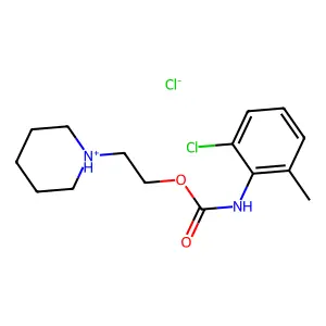 Carbanilic acid, 2-chloro-6-methyl-, 2-piperidinoethyl ester, hydrochloride structure