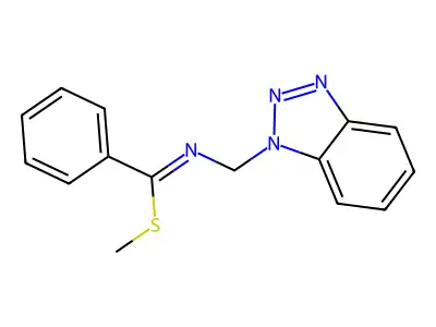 Methyl N-(1H-benzotriazol-1-ylmethyl)benzenecarboximidothioate structure