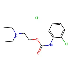 Carbanilic acid, o-chloro-, 2-(diethylamino)ethyl ester, hydrochloride structure