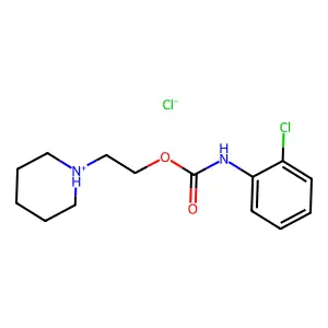 Carbanilic acid, 2-chloro-, 2-piperidinoethyl ester, monohydrochloride structure