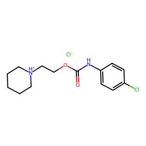 Carbanilic acid, p-chloro-, 2-piperidinoethyl ester, hydrochloride structure