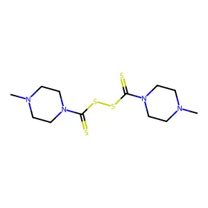 1,1'-(Dithiodicarbonothioyl)bis(4-methylpiperazine) structure