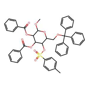 [3-benzoyloxy-2-methoxy-5-(4-methylphenyl)sulfonyloxy-6-(trityloxymethyl)oxan-4-yl] benzoate structure