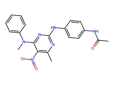 N-[4-[[4-methyl-6-(N-methylanilino)-5-nitropyrimidin-2-yl]amino]phenyl]acetamide structure