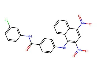 N-(3-chlorophenyl)-4-[(2,4-dinitronaphthalen-1-yl)amino]benzamide structure
