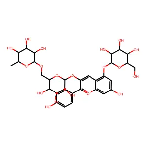 Pelargonidin 3-O-rutinoside 5-O-beta-D-glucoside structure