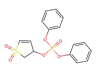 Phosphoric acid (1,1-dioxo-2,3-dihydrothiophen-3-yl) diphenyl ester structure
