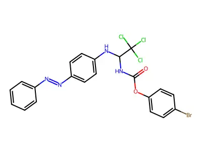 (2,2,2-Trichloro-1-(4-phenylazo-phenylamino)-ET)-carbamic acid 4-BR-phenyl ester structure