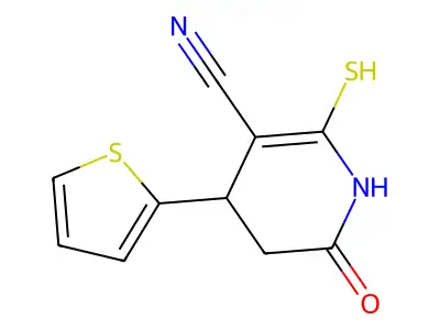 2-oxo-6-sulfanyl-4-thiophen-2-yl-3,4-dihydro-1H-pyridine-5-carbonitrile structure