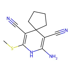 7-Amino-9-methylsulfanyl-8-azaspiro[4.5]deca-6,9-diene-6,10-dicarbonitrile structure