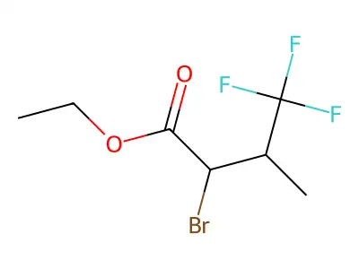 Ethyl 2-bromo-3-methyl-4,4,4-trifluorobutyrate structure