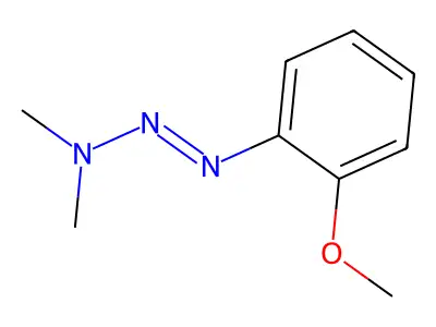 N-(2-methoxyphenyl)diazenyl-N-methyl-methanamine structure