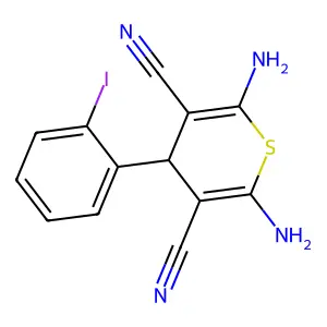 2,6-Diamino-4-(2-iodophenyl)-4H-thiopyran-3,5-dicarbonitrile structure