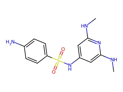 4-amino-N-[2,6-bis(methylamino)pyridin-4-yl]benzenesulfonamide structure