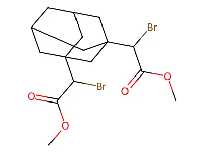 Methyl 2-bromo-2-[3-(1-bromo-2-methoxy-2-oxoethyl)-1-adamantyl]acetate structure